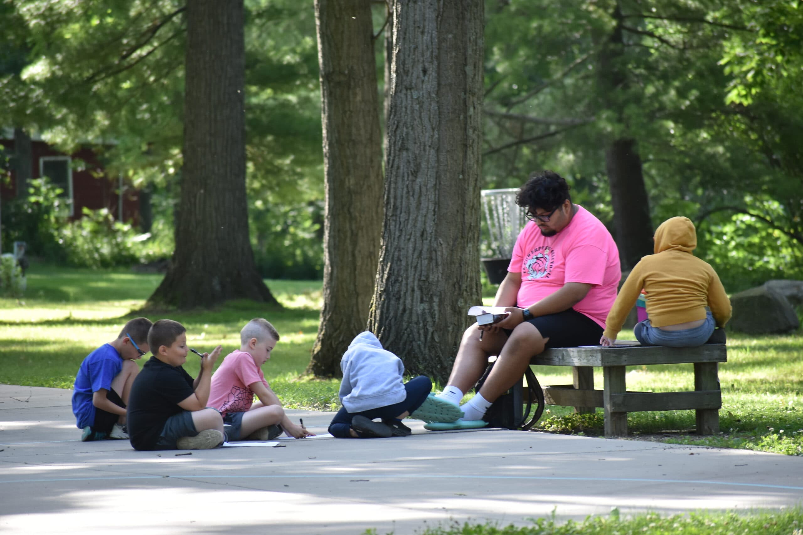 Jr. High campers enjoying camp activities